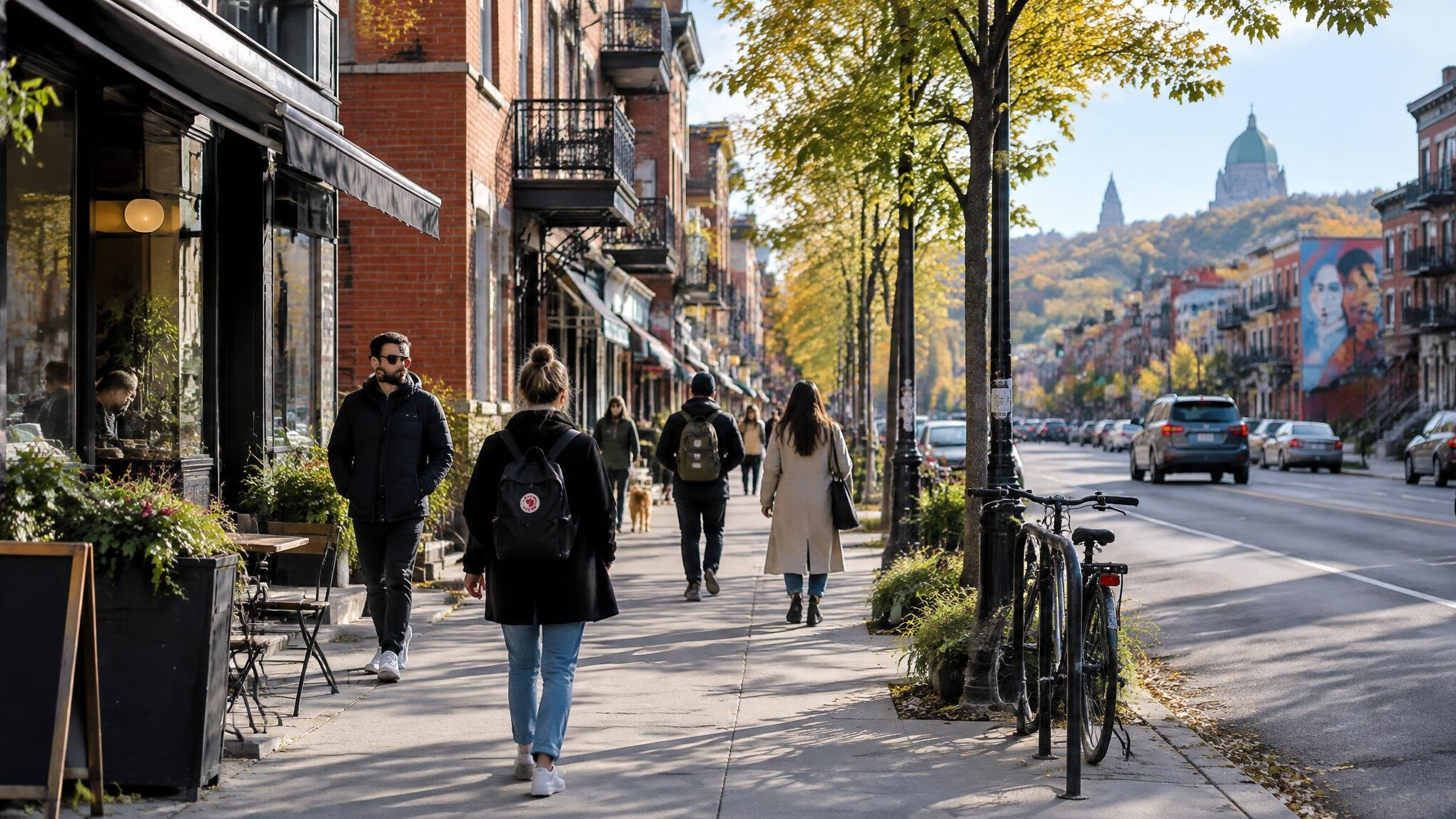 montreal street morning scene