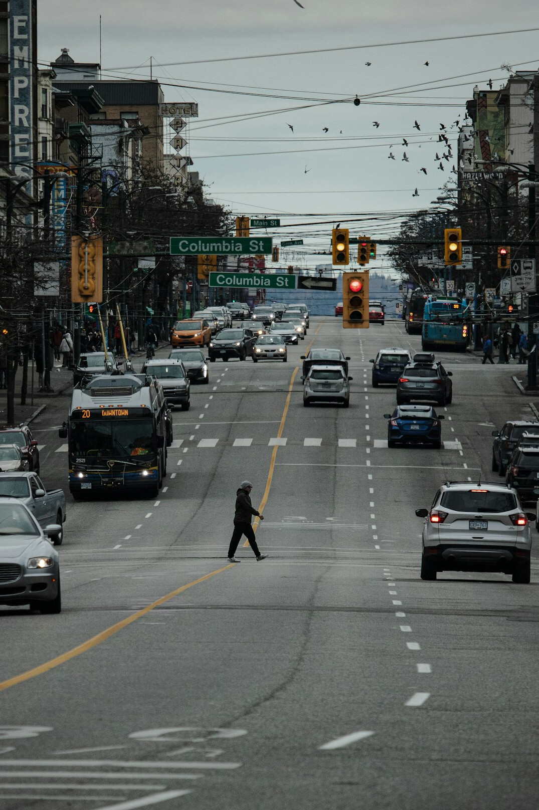 vancouver street scene at dawn